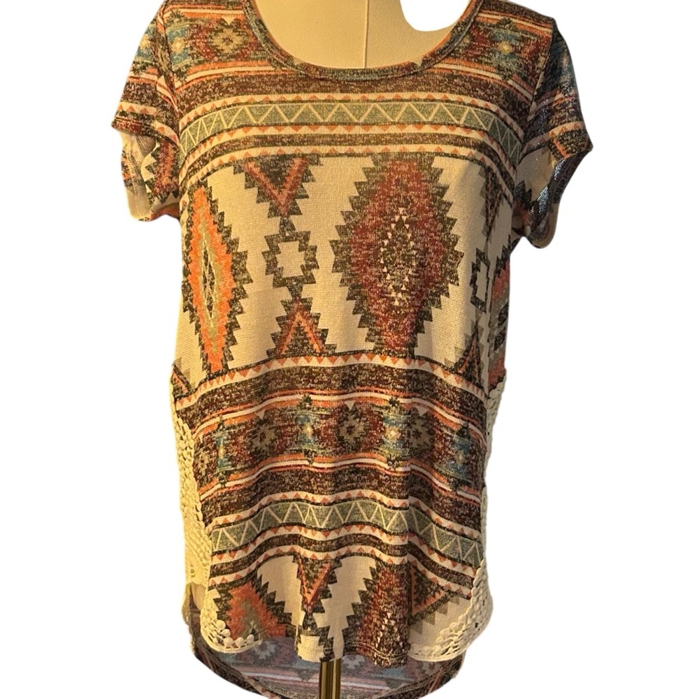 Almost Famous Western Country Top Large Rodeo Aztec Y2K Cowgirl - Picture 2 of 6